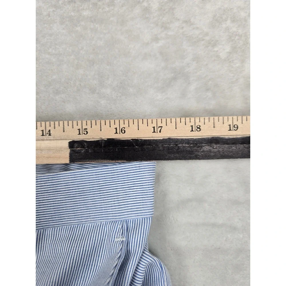 Alan Flusser Seersucker Dress Pants Mens 34x29‎ Blue White Micro Stripe Cotton